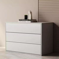 Luck Live Armoire de rangement moderne empilable de 80 cm, adaptée au salon et à la chambre à coucher, blanc ivoire