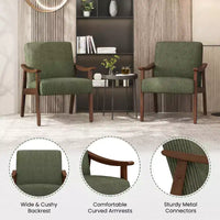 Fauteuil d'appoint Yaheetech en velours côtelé de style scandinave pour salon et chambre à coucher