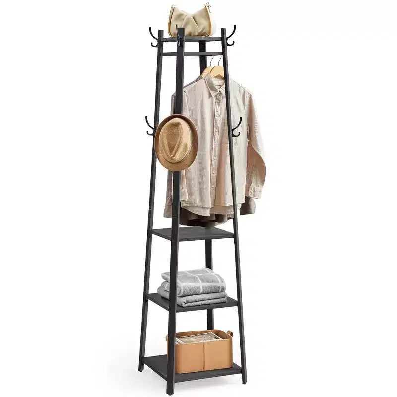 Portemanteau style industriel avec étagères et crochets - Vestiaire autoportant pour entrée et salon