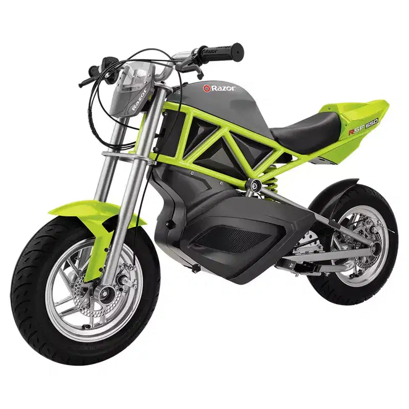 Moto électrique Razor RSF650 avec pneus pneumatiques, moteur à chaîne et compartiment caché supportant 100 kg et des vitesses de 27 km/h