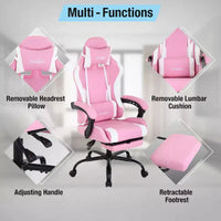 BestMassage Chaise de Gaming Fauteuil de Bureau avec Repose-Pieds et Soutien Lombaire