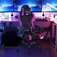 BestMassage Chaise de Gaming Fauteuil de Bureau avec Repose-Pieds et Soutien Lombaire