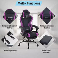 BestMassage Chaise de Gaming Fauteuil de Bureau avec Repose-Pieds et Soutien Lombaire