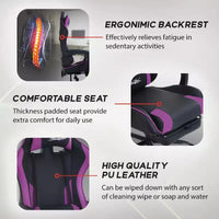 BestMassage Chaise de Gaming Fauteuil de Bureau avec Repose-Pieds et Soutien Lombaire