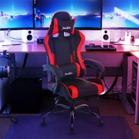 BestMassage Chaise de Gaming Fauteuil de Bureau avec Repose-Pieds et Soutien Lombaire