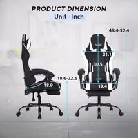 BestMassage Chaise de Gaming Fauteuil de Bureau avec Repose-Pieds et Soutien Lombaire