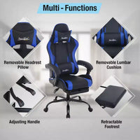 BestMassage Chaise de Gaming Fauteuil de Bureau avec Repose-Pieds et Soutien Lombaire