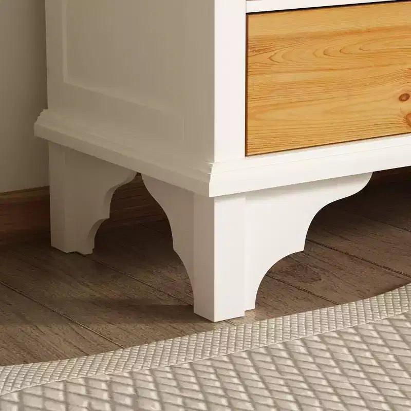 Famapy meuble d'appoint blanc à motif floral sculpté style européen, porte vitrée magnétique