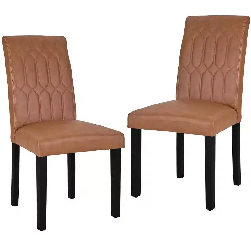 VECELO chaises de salle à manger lot de 2/4/6 chaises Parsons à dossier plein, chaises de salle à manger rembourrées brun/beige/café