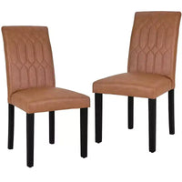 VECELO chaises de salle à manger lot de 2/4/6 chaises Parsons à dossier plein, chaises de salle à manger rembourrées brun/beige/café
