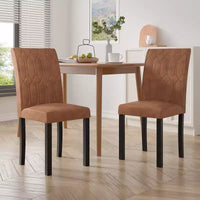 VECELO chaises de salle à manger lot de 2/4/6 chaises Parsons à dossier plein, chaises de salle à manger rembourrées brun/beige/café