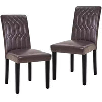 VECELO chaises de salle à manger lot de 2/4/6 chaises Parsons à dossier plein, chaises de salle à manger rembourrées brun/beige/café