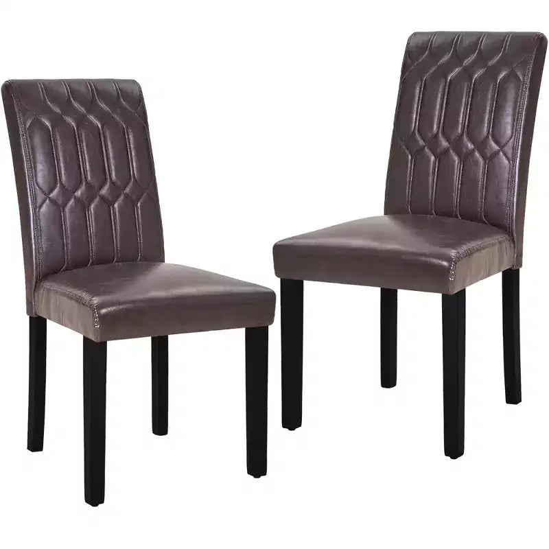 VECELO chaises de salle à manger lot de 2/4/6 chaises Parsons à dossier plein, chaises de salle à manger rembourrées brun/beige/café
