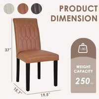 VECELO chaises de salle à manger lot de 2/4/6 chaises Parsons à dossier plein, chaises de salle à manger rembourrées brun/beige/café