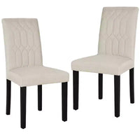 VECELO Dining Chairs Set of 2/4/6 Parsons Chairs with Solid Back Upholstered Dining Chairs Brown/Beige/Coffee