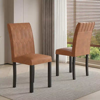 VECELO chaises de salle à manger lot de 2/4/6 chaises Parsons à dossier plein, chaises de salle à manger rembourrées brun/beige/café