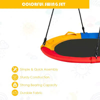 Costway Balançoire arbre soucoupe 660 lb 40 pouces, ensemble de balançoire pour enfants et tout-petits avec cordes réglables