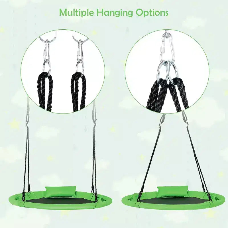 Costway Balançoire arbre soucoupe 660 lb 40 pouces, ensemble de balançoire pour enfants et tout-petits avec cordes réglables