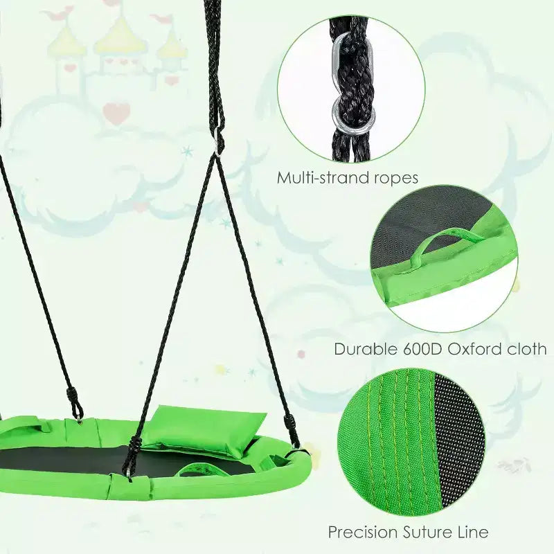 Costway Balançoire arbre soucoupe 660 lb 40 pouces, ensemble de balançoire pour enfants et tout-petits avec cordes réglables