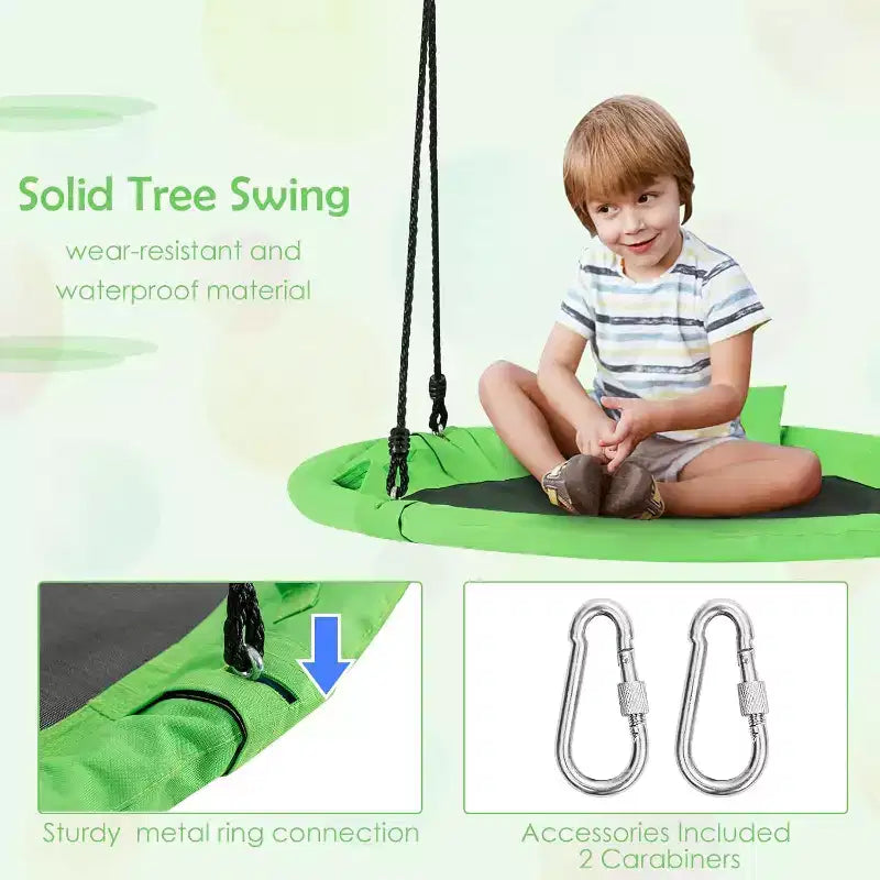 Costway Balançoire arbre soucoupe 660 lb 40 pouces, ensemble de balançoire pour enfants et tout-petits avec cordes réglables