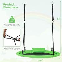 Costway Balançoire arbre soucoupe 660 lb 40 pouces, ensemble de balançoire pour enfants et tout-petits avec cordes réglables