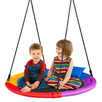 Costway Balançoire arbre soucoupe 660 lb 40 pouces, ensemble de balançoire pour enfants et tout-petits avec cordes réglables