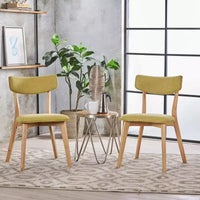 GDFStudio Crystal chaises de salle à manger rembourrées en bois d'hévéa (lot de 2)