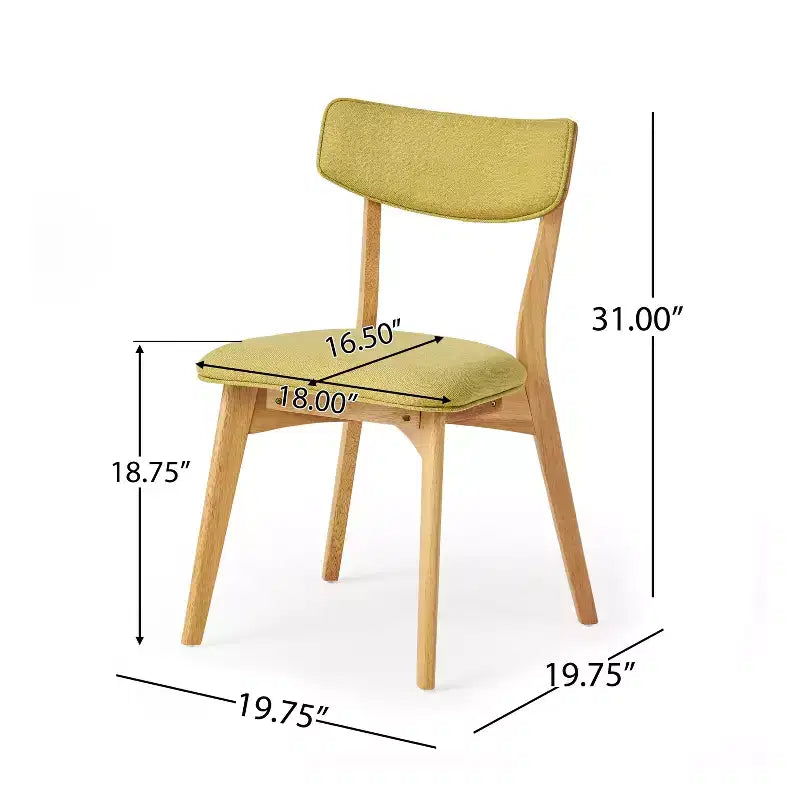 GDFStudio Crystal chaises de salle à manger rembourrées en bois d'hévéa (lot de 2)