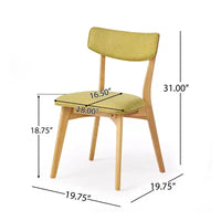 GDFStudio Crystal chaises de salle à manger rembourrées en bois d'hévéa (lot de 2)