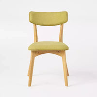 GDFStudio Crystal chaises de salle à manger rembourrées en bois d'hévéa (lot de 2)