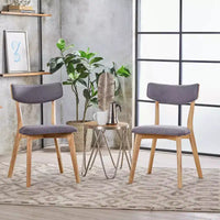 GDFStudio Crystal chaises de salle à manger rembourrées en bois d'hévéa (lot de 2)