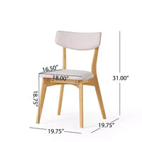 GDFStudio Crystal chaises de salle à manger rembourrées en bois d'hévéa (lot de 2)
