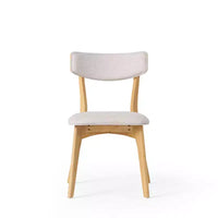 GDFStudio Crystal chaises de salle à manger rembourrées en bois d'hévéa (lot de 2)