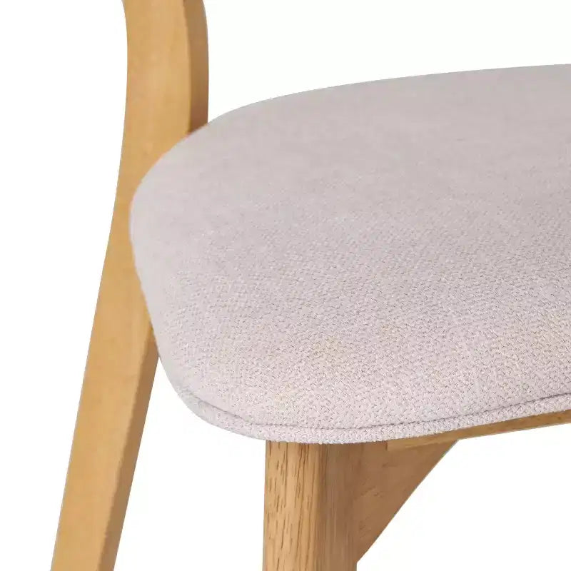 GDFStudio Crystal chaises de salle à manger rembourrées en bois d'hévéa (lot de 2)