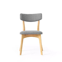 GDFStudio Crystal chaises de salle à manger rembourrées en bois d'hévéa (lot de 2)