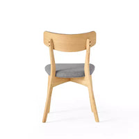 GDFStudio Crystal chaises de salle à manger rembourrées en bois d'hévéa (lot de 2)