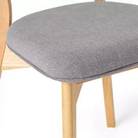 GDFStudio Crystal chaises de salle à manger rembourrées en bois d'hévéa (lot de 2)