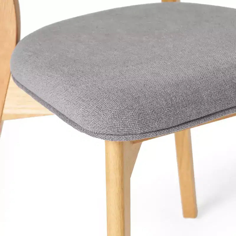 GDFStudio Crystal chaises de salle à manger rembourrées en bois d'hévéa (lot de 2)