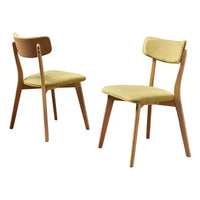 GDFStudio Crystal chaises de salle à manger rembourrées en bois d'hévéa (lot de 2)