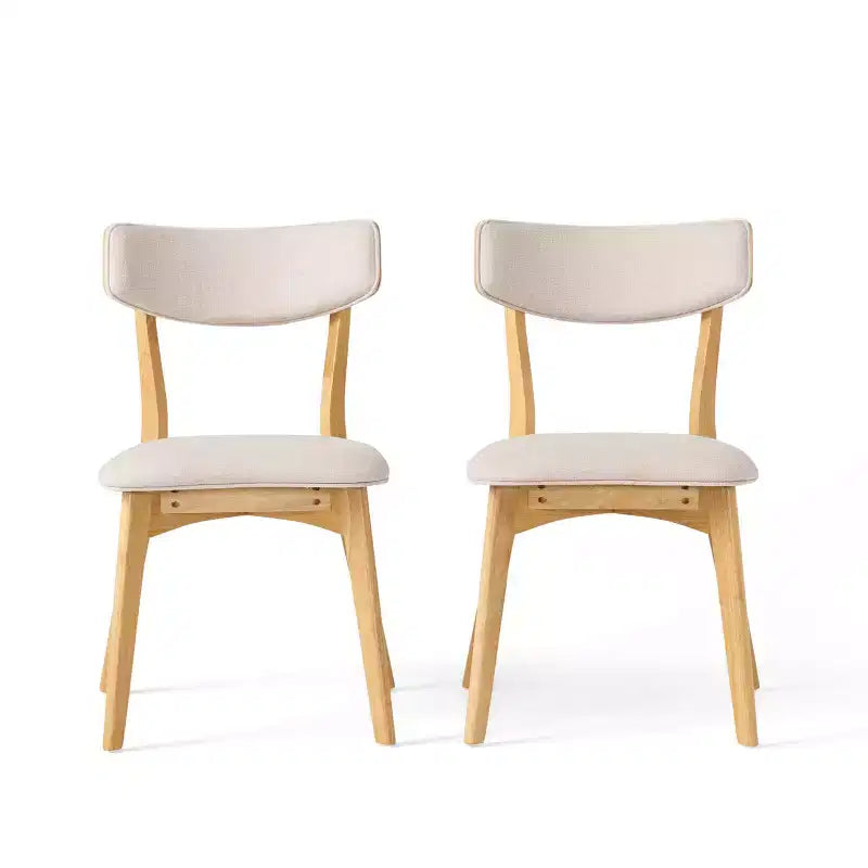 GDFStudio Crystal chaises de salle à manger rembourrées en bois d'hévéa (lot de 2)