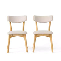 GDFStudio Crystal chaises de salle à manger rembourrées en bois d'hévéa (lot de 2)