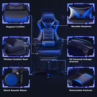 Chaise gaming ELECWISH avec repose-pieds, soutien lombaire, chaise d'ordinateur respirante avec coussin à ressorts ensachés, chaises pour adultes