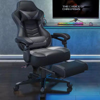 Chaise gaming ELECWISH avec repose-pieds, soutien lombaire, chaise d'ordinateur respirante avec coussin à ressorts ensachés, chaises pour adultes