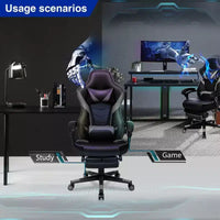 Chaise gaming ELECWISH avec repose-pieds, soutien lombaire, chaise d'ordinateur respirante avec coussin à ressorts ensachés, chaises pour adultes