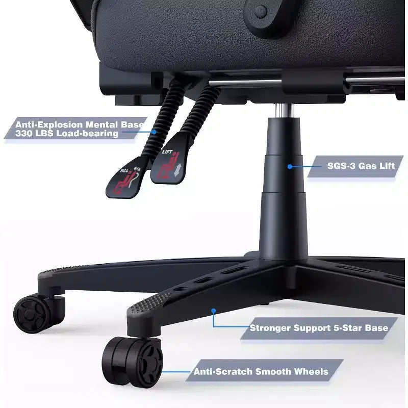 Chaise gaming ELECWISH avec repose-pieds, soutien lombaire, chaise d'ordinateur respirante avec coussin à ressorts ensachés, chaises pour adultes