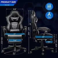 Chaise gaming ELECWISH avec repose-pieds, soutien lombaire, chaise d'ordinateur respirante avec coussin à ressorts ensachés, chaises pour adultes