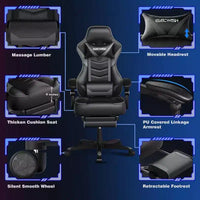 Chaise gaming ELECWISH avec repose-pieds, soutien lombaire, chaise d'ordinateur respirante avec coussin à ressorts ensachés, chaises pour adultes