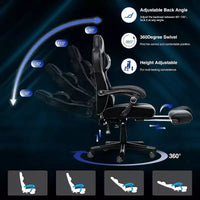 Chaise gaming ELECWISH avec repose-pieds, soutien lombaire, chaise d'ordinateur respirante avec coussin à ressorts ensachés, chaises pour adultes