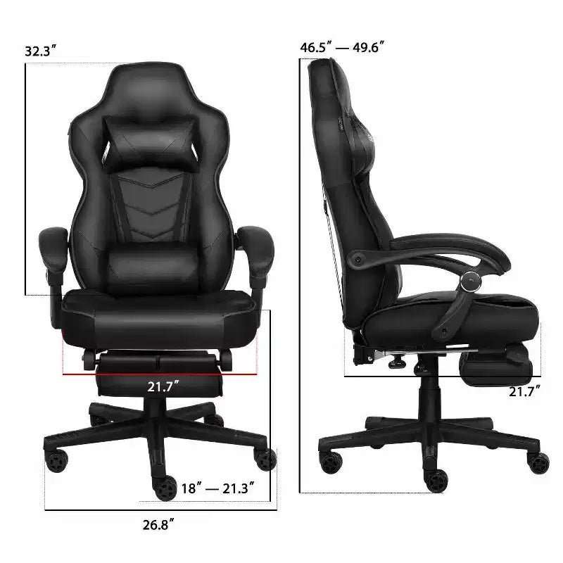 Chaise gaming ELECWISH avec repose-pieds, soutien lombaire, chaise d'ordinateur respirante avec coussin à ressorts ensachés, chaises pour adultes