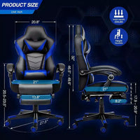 Chaise gaming ELECWISH avec repose-pieds, soutien lombaire, chaise d'ordinateur respirante avec coussin à ressorts ensachés, chaises pour adultes
